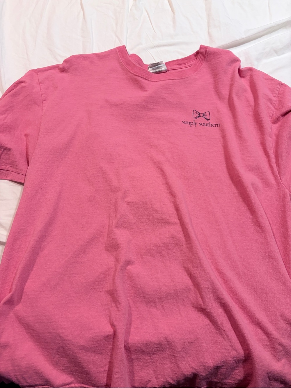 Simply Southern Pink Short Sleeve Tee with Small Chest Logo